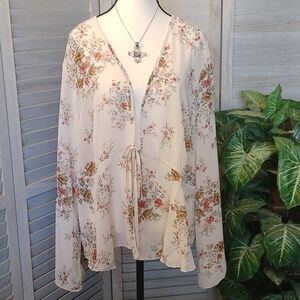⚜️ Shein Curve Floral Tie-waist Blouse